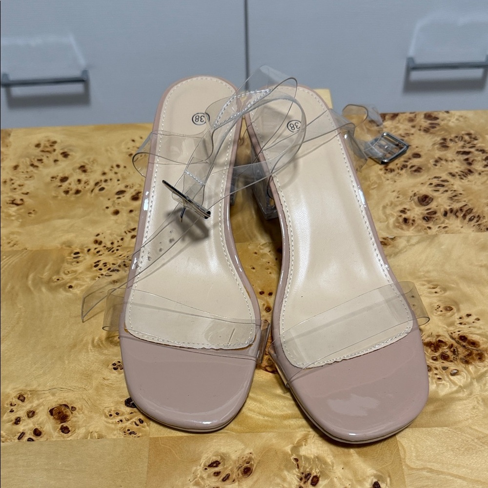 NEW NEVER USED no brand Elegant Clear Strap Sandals